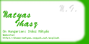 matyas ihasz business card